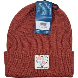 Life Is Good Cozy Cuff Beanie - NWT Adult One‎ Size Rust / Multi - #48535-D5